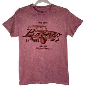 NWOT Ford Bronco Retro Mineral Wash Pink Graphic Tee Short Sleeve Women's Small